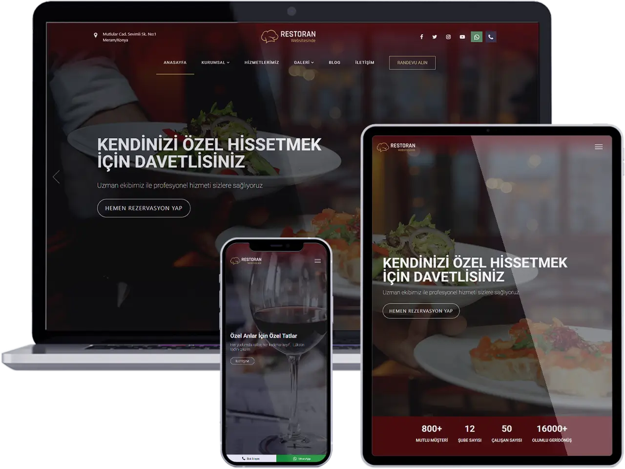 Cafe & Restoran Web Sitesi - Eksen